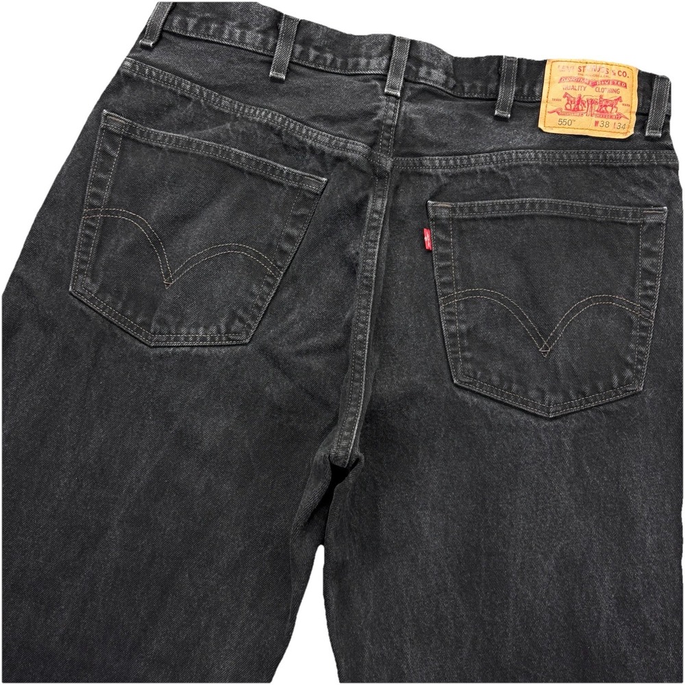 Vintage Levis 550 Jeans Mens 38x34 Relaxed Fit Black Straight Biker Cowboy Y2K